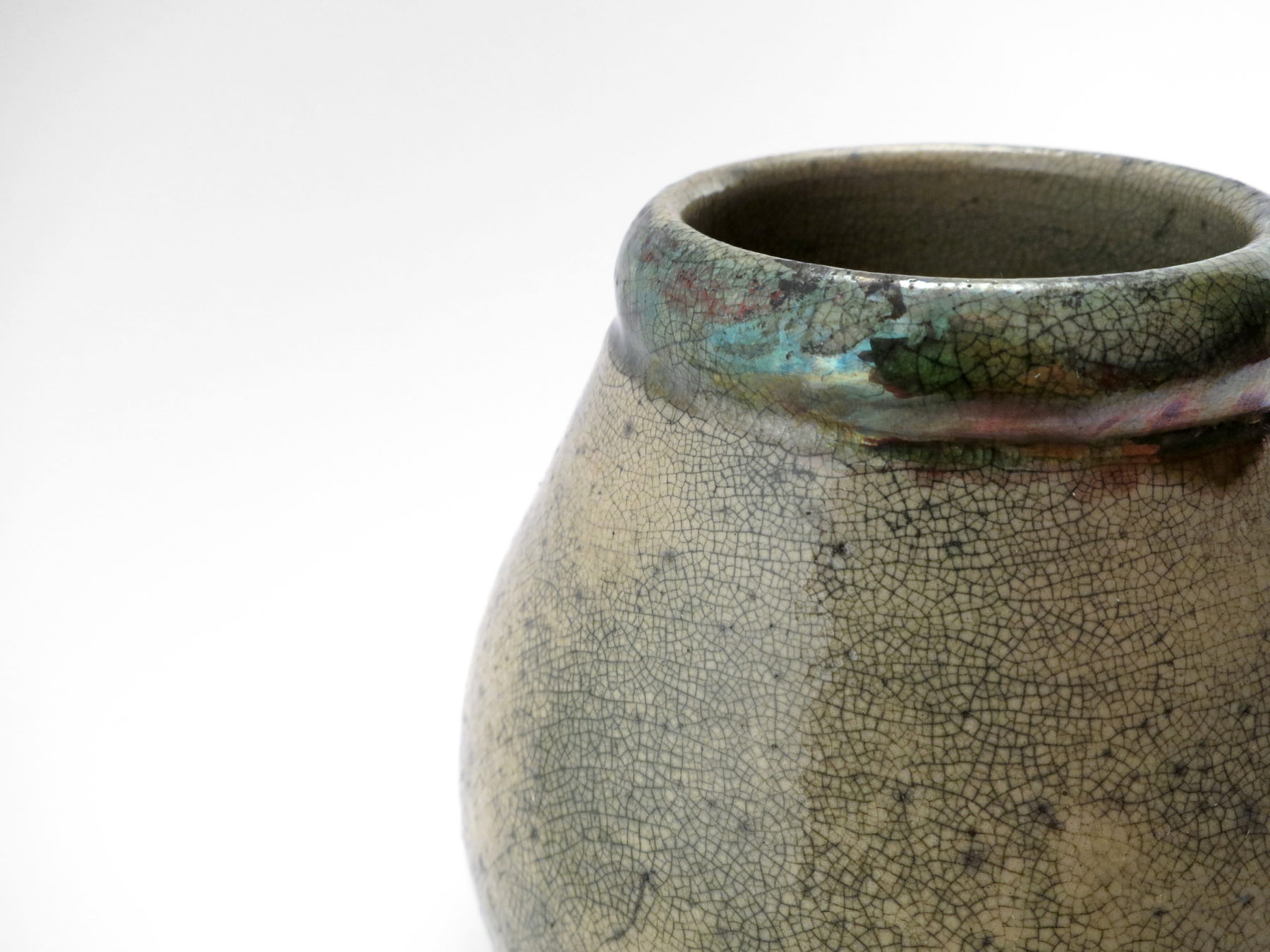 Ceramic Mate Gourd with Crackles - Ildikó Károlyi
