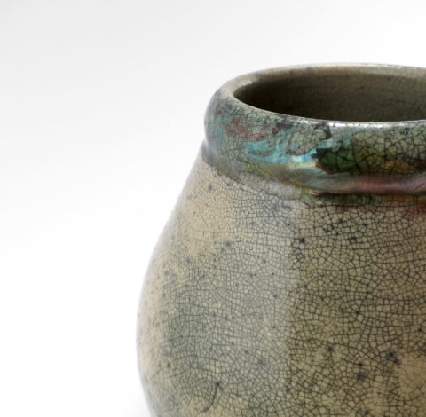 Ceramic Mate Gourd with Crackles - Ildikó Károlyi