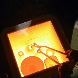 Raku+Fire: Using tongs is a must and requires skill